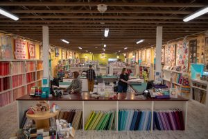 a photo of a quilting fabric store
